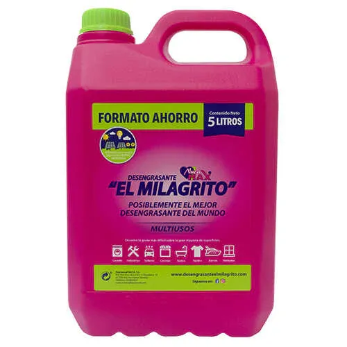El Milagrito Pack 3Desengrasante Garrafa 5L Limpiador Multiusos